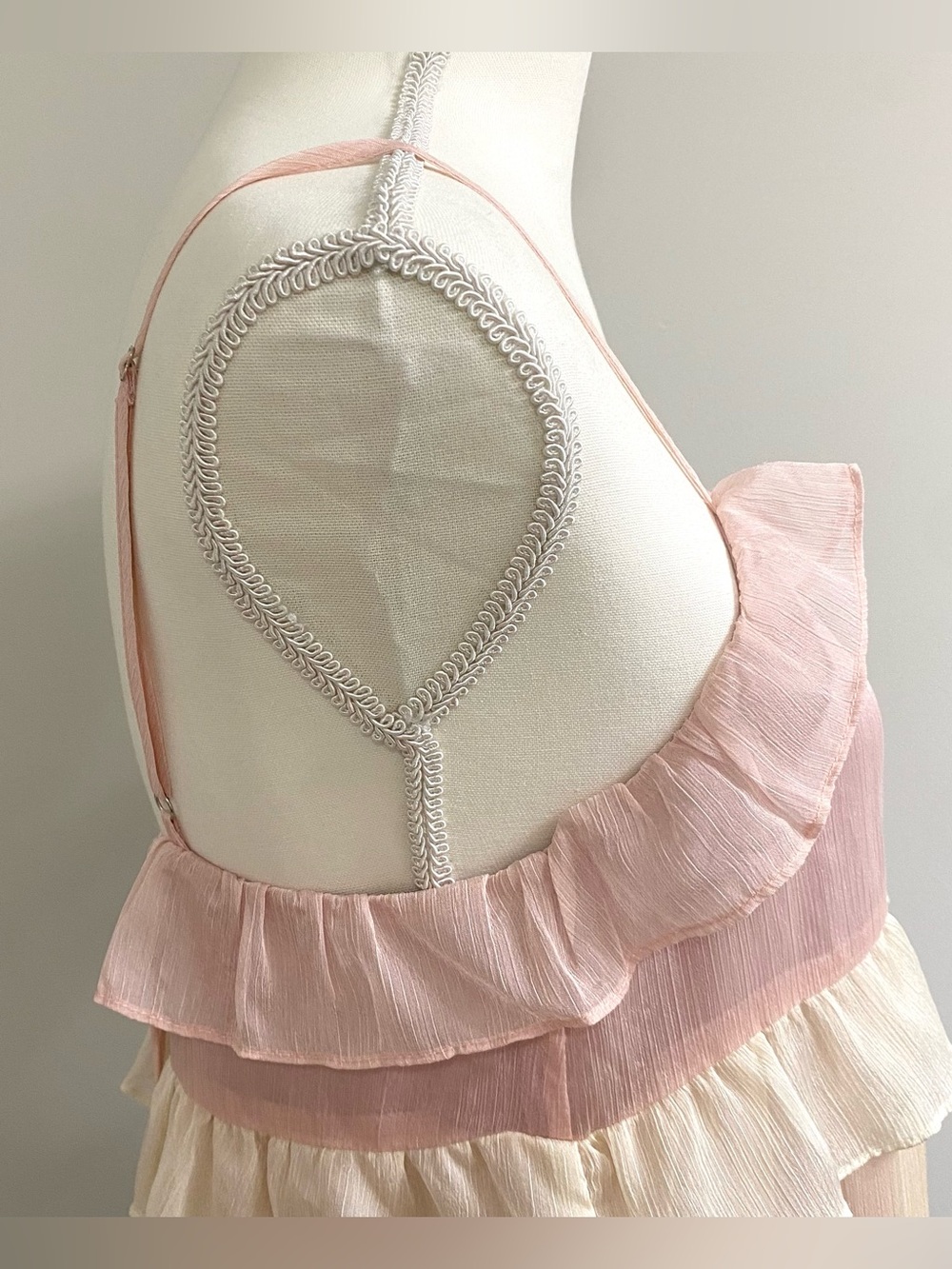 Storia Womens S Pastel Chiffon Ruffle Dress Boho Fall Fairy Cottagecore Feminine - Picture 8 of 14